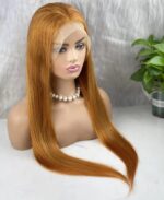 Gerçek Front Lace Tül Peruk / Düz / Bakır 70/75cm - Görsel 5