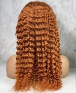 Gerçek Front Lace Tül Peruk / Afro Dalgalı / Bakır 70/75cm - Görsel 5
