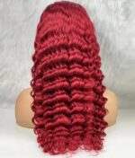 Gerçek Front Lace Tül Peruk / Yoğun Dalgalı / Kızıl 70/75cm - Görsel 5