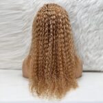 Afro Dalga Front Lace Gerçek Tül Peruk / Sıcak Karamel / 70/75cm - Görsel 5