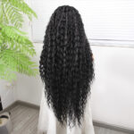 Afro Dalga Siyah Fiber Sen Tül Peruk - Görsel 4