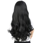 Kahküllü Uzun Dalgalı Fiber Sen Peruk / Siyah - Görsel 5