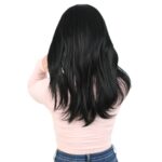Düz Perçemli Orta Boy Fiber Sen Peruk / Siyah - Görsel 4