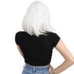 Küt Kahküllü Fiber Sen Peruk / Beyaz - Görsel 4
