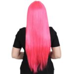 Uzun Kahküllü Fiber Sen Peruk / Neon Pembe - Görsel 4