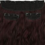 Fiber Sen Kabarık Dalgalı Yarım Ay + 2 Yan Çıt Çıt / Koyu Kızıl - Görsel 3