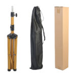 Kuaför Eğitim Mankeni İçin Metal Tripod / Simli Gold + Taşıma Çantası - Görsel 5