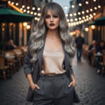 Dalgalı Perçemli Fiber Sen Orta Boy Peruk / Ombre ve Röfleli