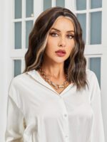 Kahverengi / Balköpüğü Röfleli Küt Tül Peruk - Görsel 5