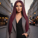 Gerçek Front Lace Tül Peruk / Düz / Koyu Kızıl 70/75cm