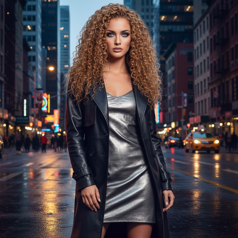 5-99.jpg Afro Dalga Front Lace Gerçek Tül Peruk / Sıcak Karamel / 60/65cm - Görsel 1