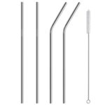 5 Parça Metal Pipet - Paslanmaz Çevre Dostu Metal Pipet Fırça Seti