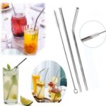 5 Parça Metal Pipet - Paslanmaz Çevre Dostu Metal Pipet Fırça Seti - Görsel 2