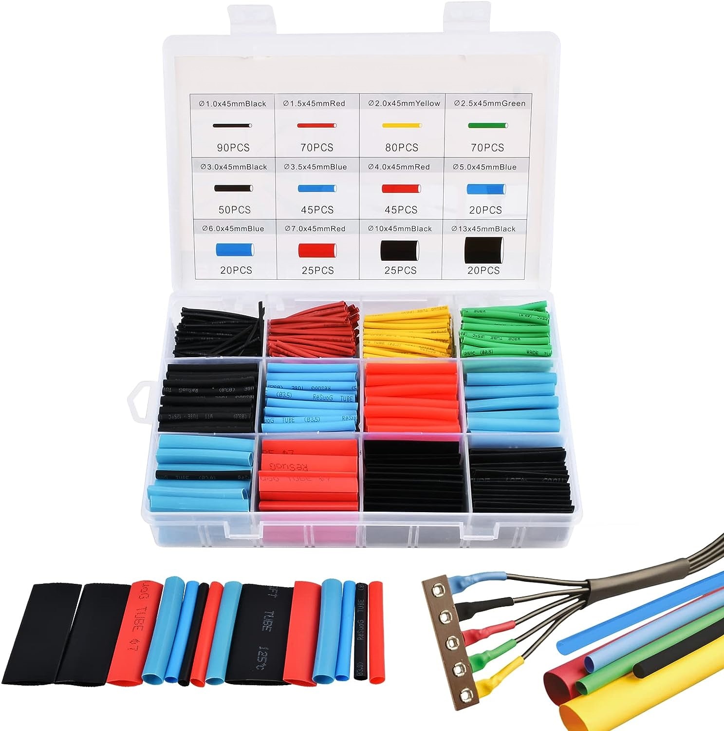 560-parca-5658-1.jpg 560 Parça Makaron Seti Kapaklı Kutulu Kablo Birleştirme Koruyucu Sıcaklıkla Daralan Makaron Set - Görsel 1