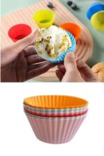 6 Adet Yıkanabilir Mini Tırtıklı Muffin Kalıbı- Ribanalı Kek-Cupcake- Renkli Hamur Işi Kabı - Görsel 2