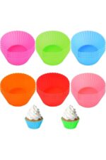 6 Adet Yıkanabilir Mini Tırtıklı Muffin Kalıbı- Ribanalı Kek-Cupcake- Renkli Hamur Işi Kabı - Görsel 3