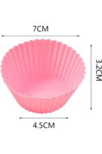 6 Adet Yıkanabilir Mini Tırtıklı Muffin Kalıbı- Ribanalı Kek-Cupcake- Renkli Hamur Işi Kabı - Görsel 5