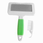 Temizleme Aparatlı Kedi Köpek Tarağı 7 cm-14 cm Small Yeşil - Görsel 3