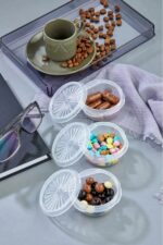 9 lu Yelpaze Kapaklı Şeffaf Mini Sosluk - Ketçap Mayonez Kabı- Kahve Yanı Şeker Lokumluk - Görsel 4