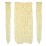 Fiber Sen Kabarık Dalgalı Yarım Ay + 2 Yan Çıt Çıt / Açık Platin - Görsel 2