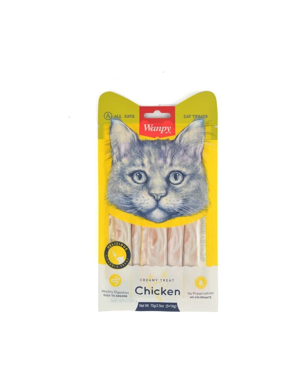 69277498710882.jpg Wanpy Tavuk Etli a Likit Hüptürük Kedi Ödülü 5X14GR - Görsel 1
