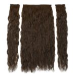 Fiber Sen Kabarık Dalgalı Yarım Ay + 2 Yan Çıt Çıt / Açık Kahve - Görsel 2