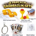 8li Sihirbazlık Seti (Kibrit, Defter, H, Kupa, İp, 3lü Kart)