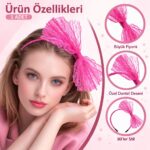 80ler 90lar Neon Pembe Dantel Taç Fiyonklu - Görsel 2