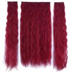 Fiber Sen Kabarık Dalgalı Yarım Ay + 2 Yan Çıt Çıt / Kızıl - Görsel 2