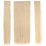 Fiber Sen Düz Yarım Ay + 2 Yan Çıt Çıt / Kumral Beyaz Platin Röfleli - Görsel 2