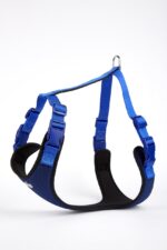 Softlu Siyah Köpek Bel Tasması 60/85 cm Mavi