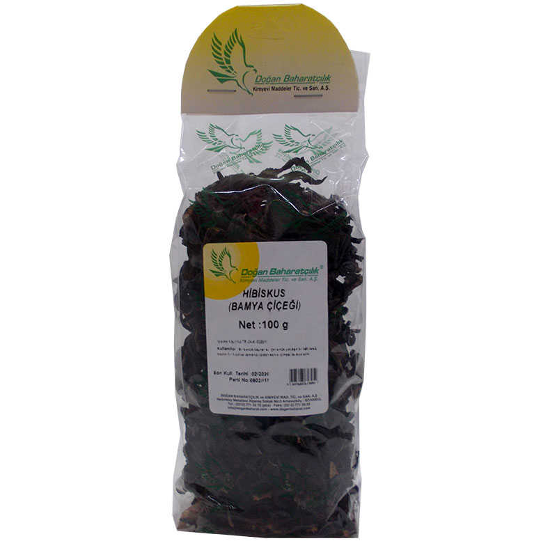 Hibiskus, Bamya Çiçeği 100Gr Pkt - Doğan Baharat Afrika Bamya Çiçeği Hibiskus Mekke Gülü Doğal 100 Gr Paket - Görsel 1