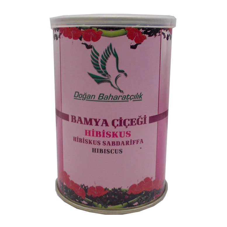 Hibiskus Bamya Çiçeği 100Gr Tnk - Doğan Baharat Afrika Bamya Çiçeği Hibiskus Mekke Gülü Doğal 100 Gr Teneke Kutu - Görsel 1