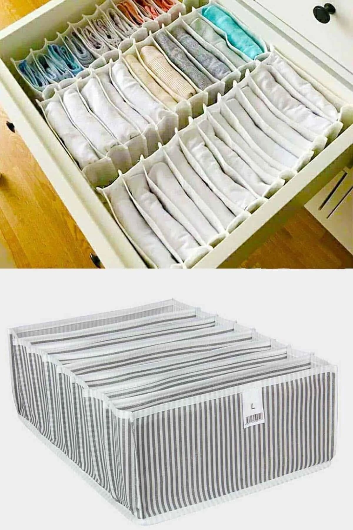 akordiyon-6687-1.jpg Akordiyon Çekmece Düzenleyici Organizer 8 Gözlü L Beden Çorap Çamaşır Havlu Düzenleyici - Görsel 1