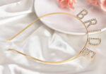 Altın Gold Renk Bekarlığa Veda Kristal Taş Bride Tacı İthal 16x10 cm - Görsel 4