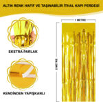 Altın Gold Renk Ekstra Metalize Parlak aklı Arka Fon Perde İthal A Kalite 1x2 Metre