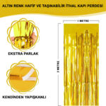 Altın Gold Renk Ekstra Metalize Parlak aklı Arka Fon Perde İthal A Kalite 1x2 Metre