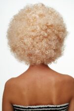Altın Renk Kıvırcık Afro Bonus Peruk  Parti Peruğu Platin Gold - Görsel 4