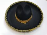 Altın Renk Şeritli Meksika Mariachi Latin Şapkası 55 cm Çuk - Görsel 4