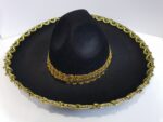 Altın Renk Şeritli Meksika Mariachi Latin Şapkası 55 cm Çuk - Görsel 5