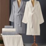 Bambu Bornoz Seti Lisse Coin İvory