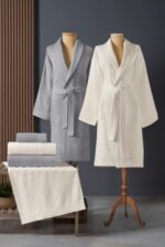 Bambu Bornoz Seti Lisse Coin İvory