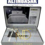 Jakarlı Saten Çift Kişilik Nev Takımı Adelya Puce