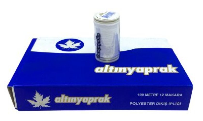 altinyaprak-12pcs-beyaz-21799-1.jpg 12 PARÇA BEYAZ 100 MT DİKİŞ İPLİK - Görsel 1