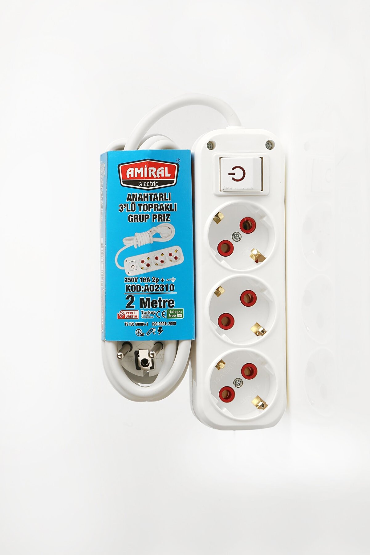 amiral-3-lu-toprakli-anahta-14374-1.jpg Amiral 3' lü Topraklı Anahtarlı 2 Metre Kablolu Grup Priz - Görsel 1
