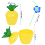 Ananas Hawaii Luau ha Pipetli İçecek Kabı Bardak 10x13 cm 1 Adet - Görsel 2