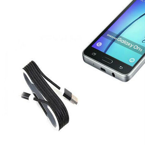 android-o-1402-1.jpg Android Örgü Şeklinde Renkli Çelik Şarj Data Kablosu - Siyah - Görsel 1