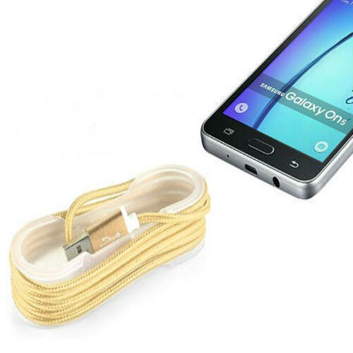 android-o-1403-1.jpg Android Örgü Şeklinde Renkli Çelik Şarj Data Kablosu - Gold - Görsel 1