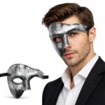 Antik Eskitme Gümüş Erkek Yarım Maske - Phantom & B Maskesi
