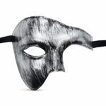 Antik Eskitme Gümüş Erkek Yarım Maske - Phantom & B Maskesi - Görsel 2